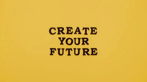 Create Yor Future text in blavk on yellow background